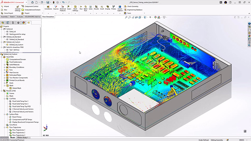 solidworks flow simulation electronics cooling lisäratkaisu